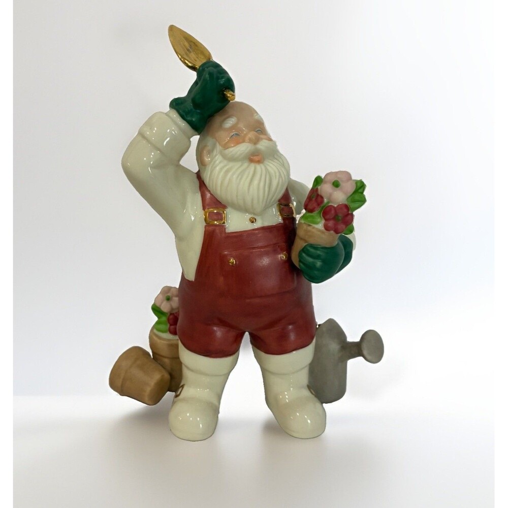 LENOX Pastime Santa Gardener Figurine No Box Christmas Holiday Collectible 5.5”